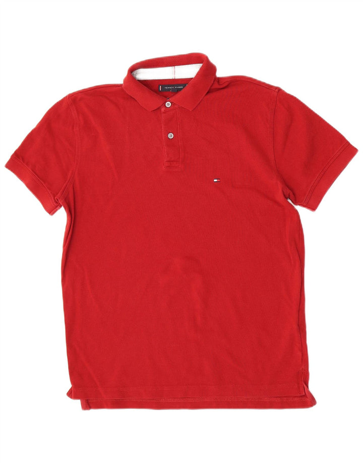 Camisa polo masculina Tommy Hilfiger Regular Fit média algodão Borgonha
