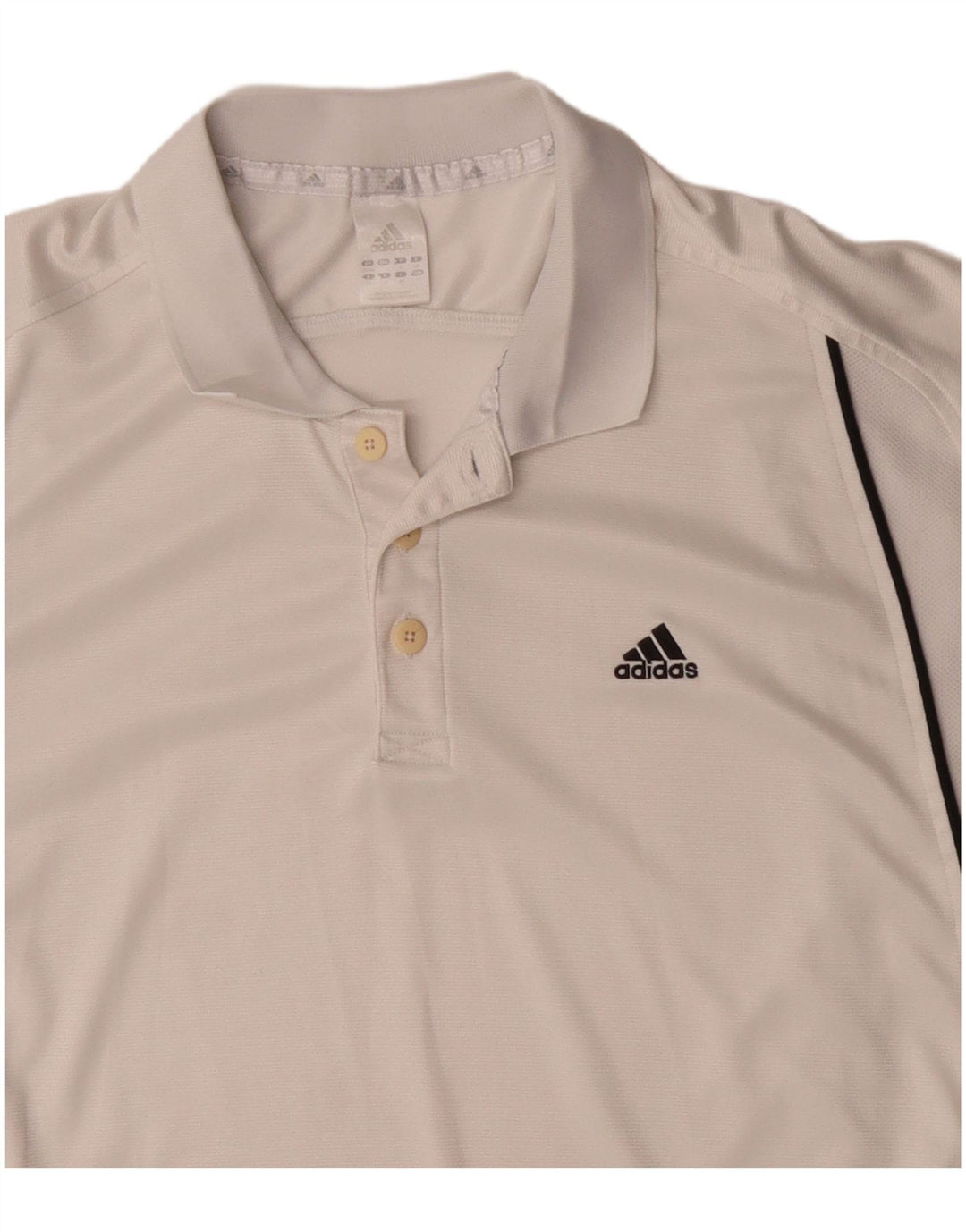 Camisa polo masculina Adidas UK 42/44 grande poliéster branco
