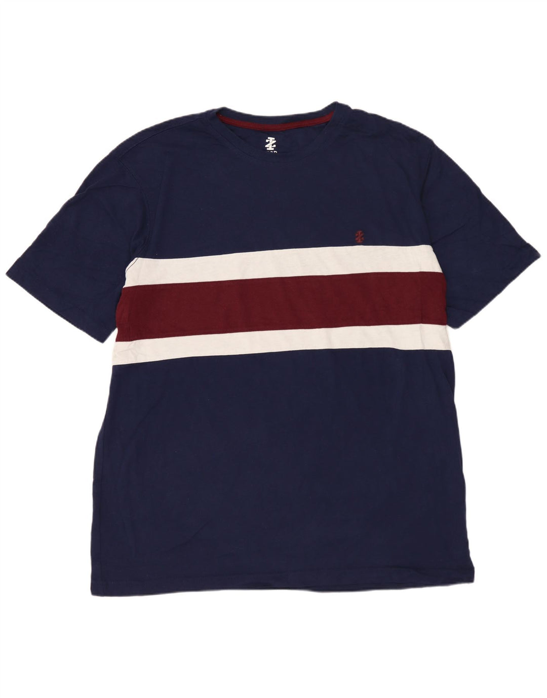 Camiseta masculina IZOD Top grande algodão colorblock azul marinho