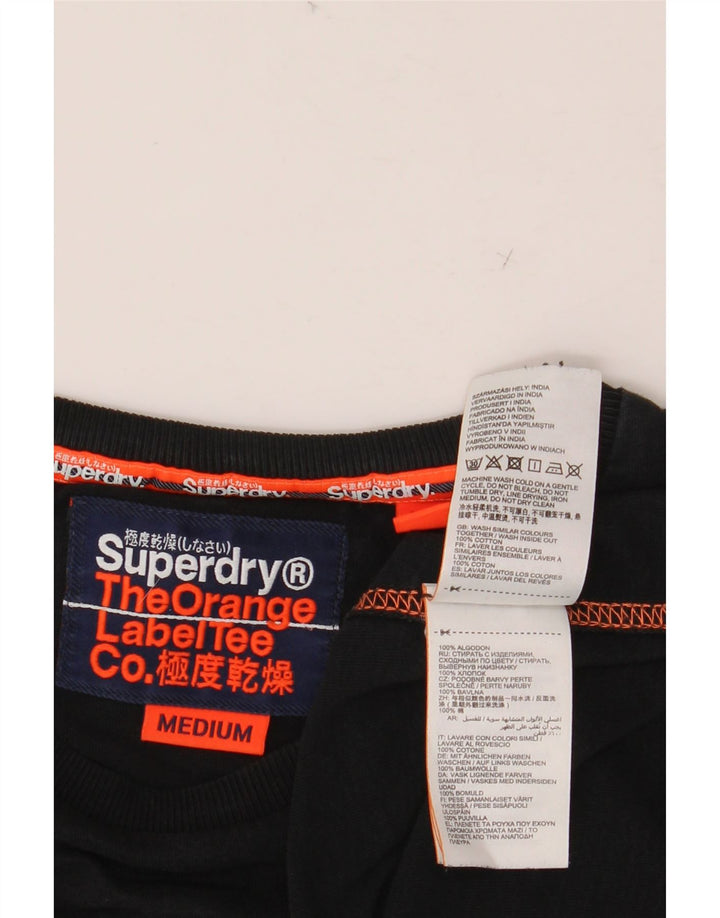 Camiseta masculina SUPERDRY Top médio algodão preto