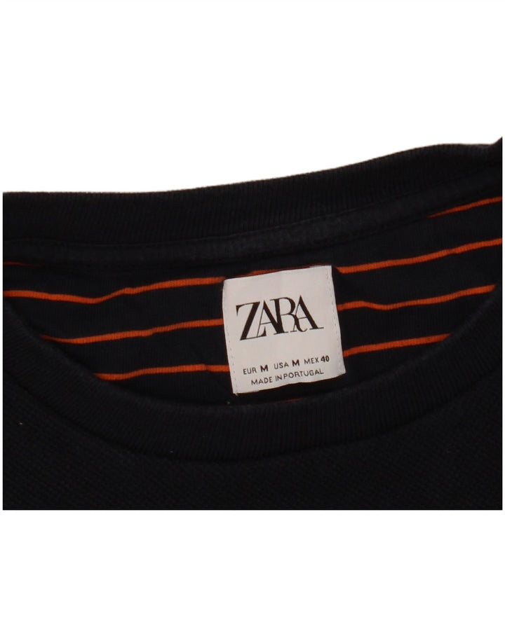 Zara Moletom Masculino Jumper Médio Azul Marinho