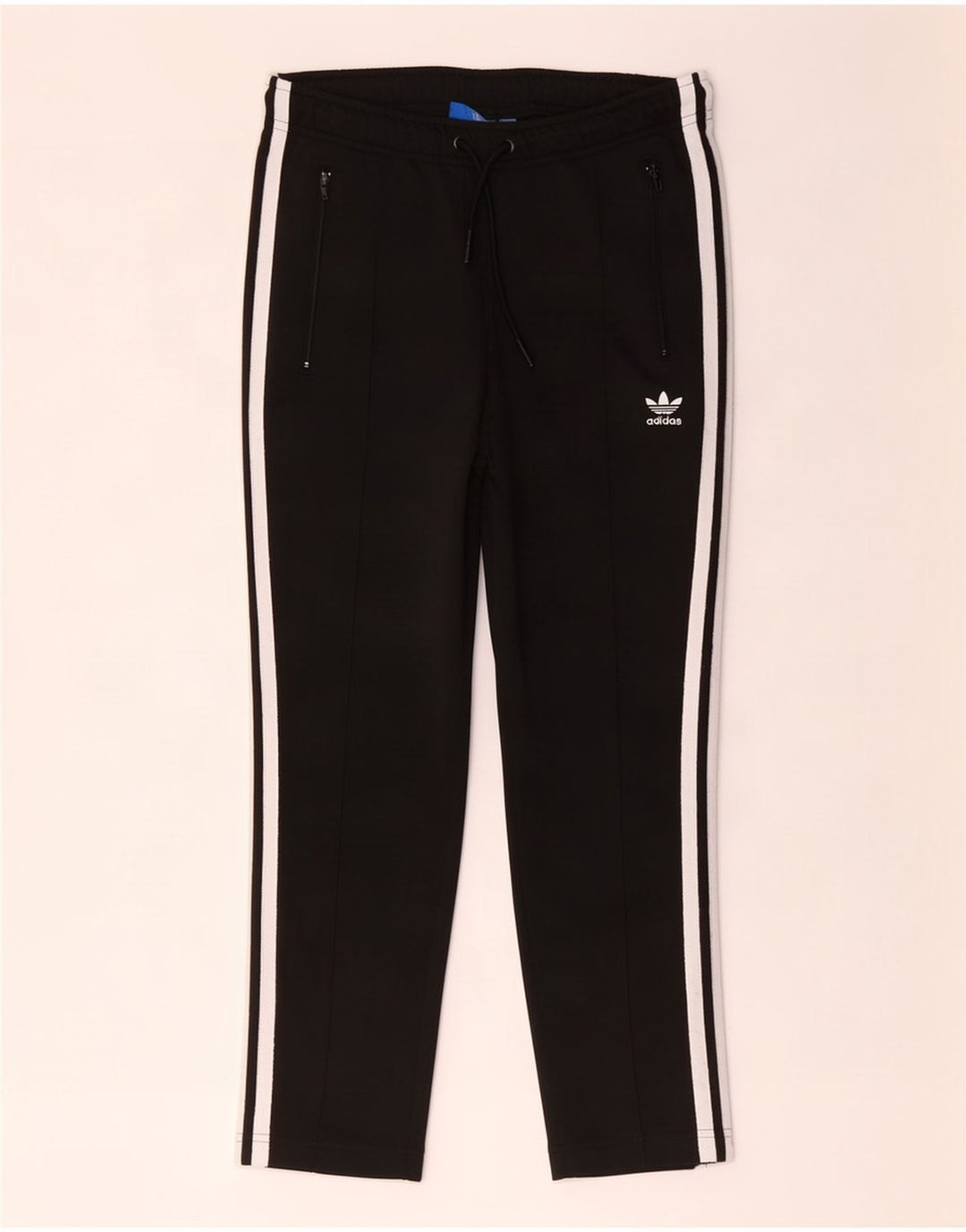 Calça de treino feminina Adidas UK 10 pequena poliéster preto