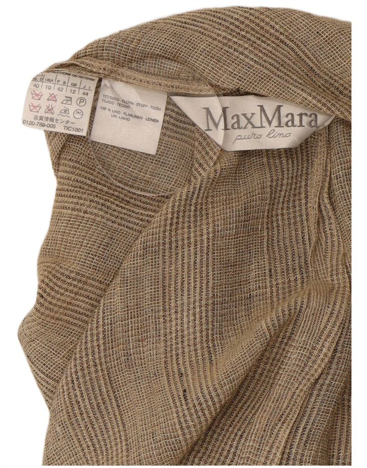 Jaqueta Max Mara Longline Blazer Feminina Reino Unido 12 Médio Bege Houndstooth