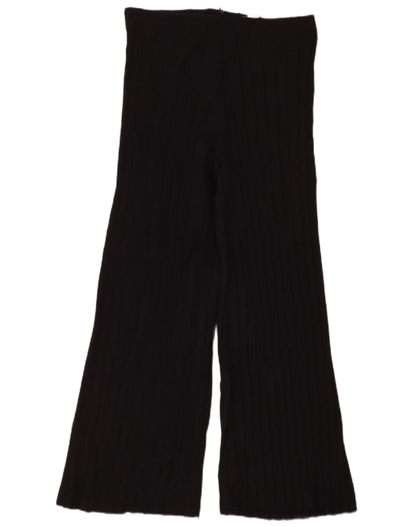 Zara Calça feminina casual cintura alta perna larga grande W30 L29 preta