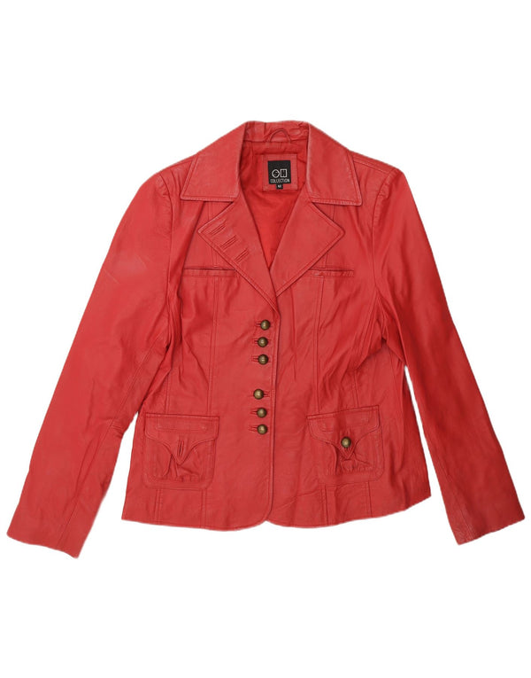 Jaqueta blazer feminina vintage de couro com 6 botões IT 42 Vermelho Médio