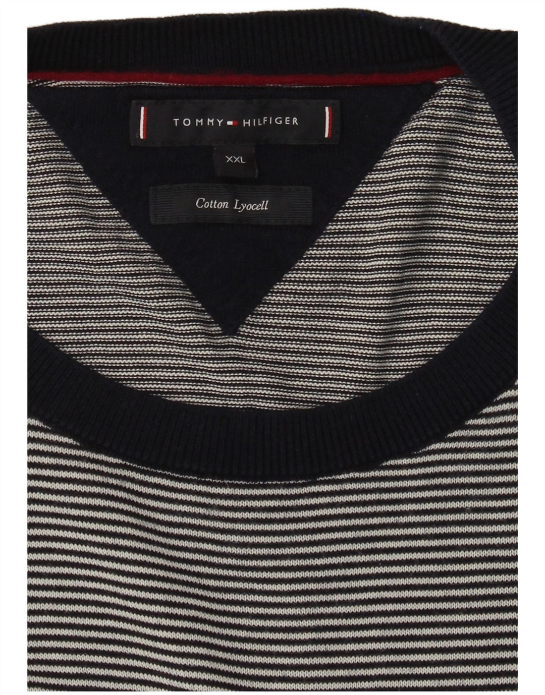Suéter masculino TOMMY HILFIGER com gola redonda 2XL listrado azul marinho