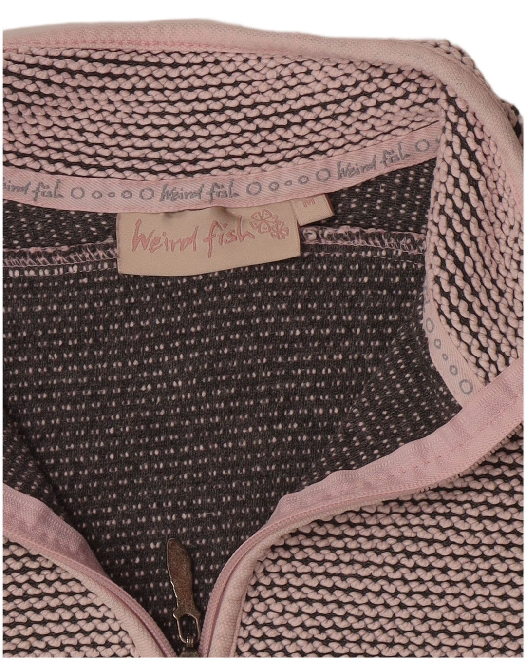 Moletom feminino Weird Fish com zíper e gola alta UK 12 rosa médio