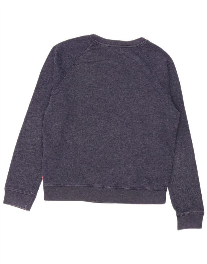 Suéter de moletom feminino oversized Levi's Reino Unido 10 pequeno azul marinho