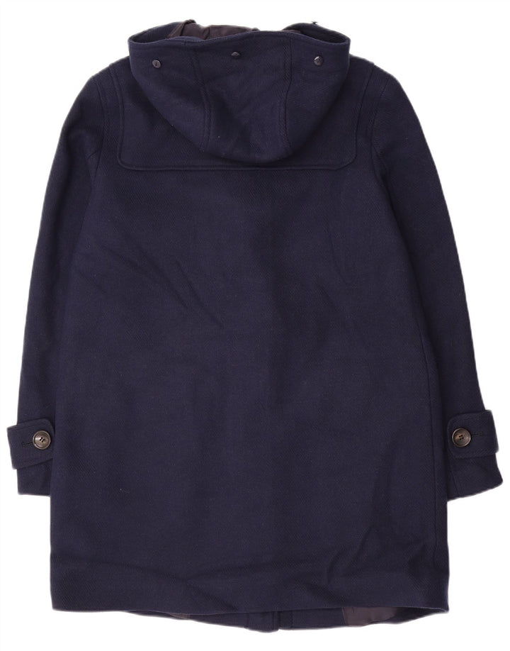 Casaco Duffle feminino com capuz Marks & Spencer Reino Unido 12 lã azul marinho médio