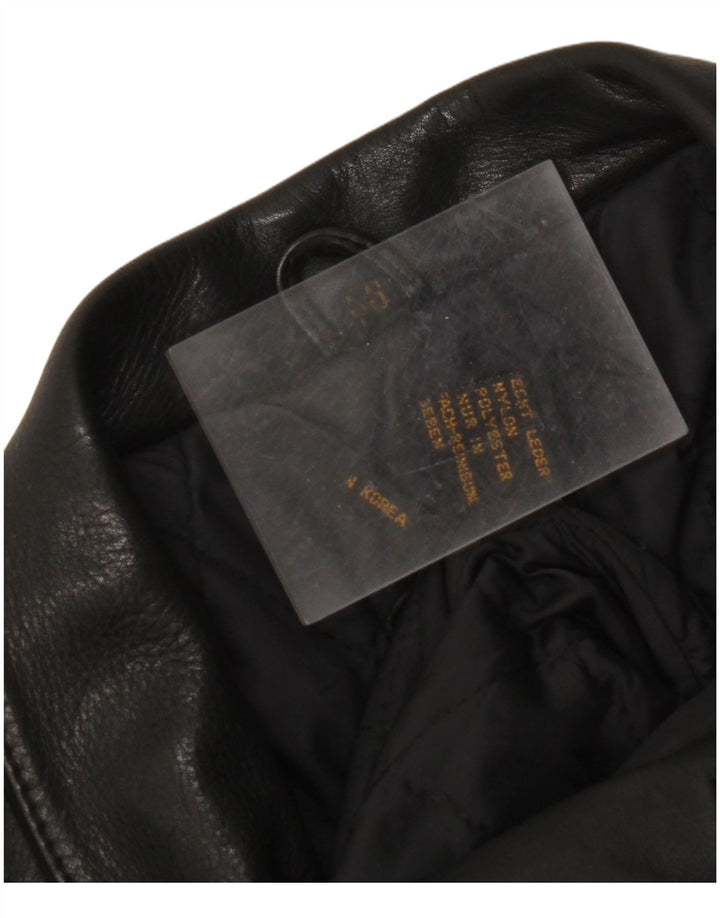 Jaqueta feminina de couro VINTAGE para motociclista UK 18 XL couro preto