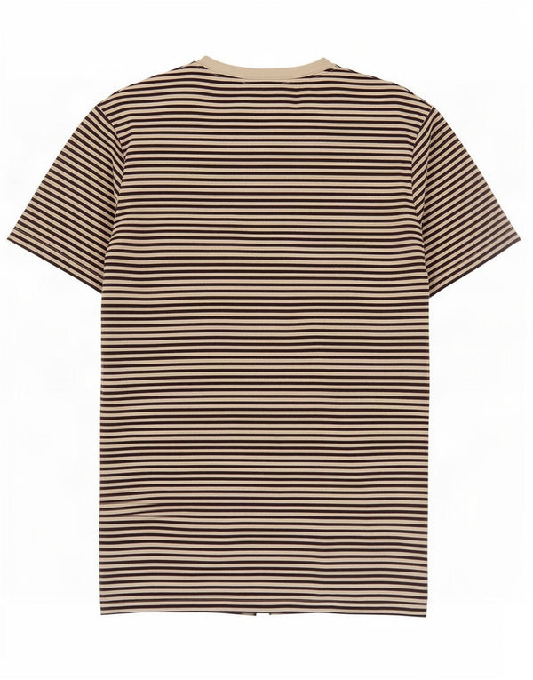 Camiseta masculina Fred Perry de algodão listrado branco pequeno
