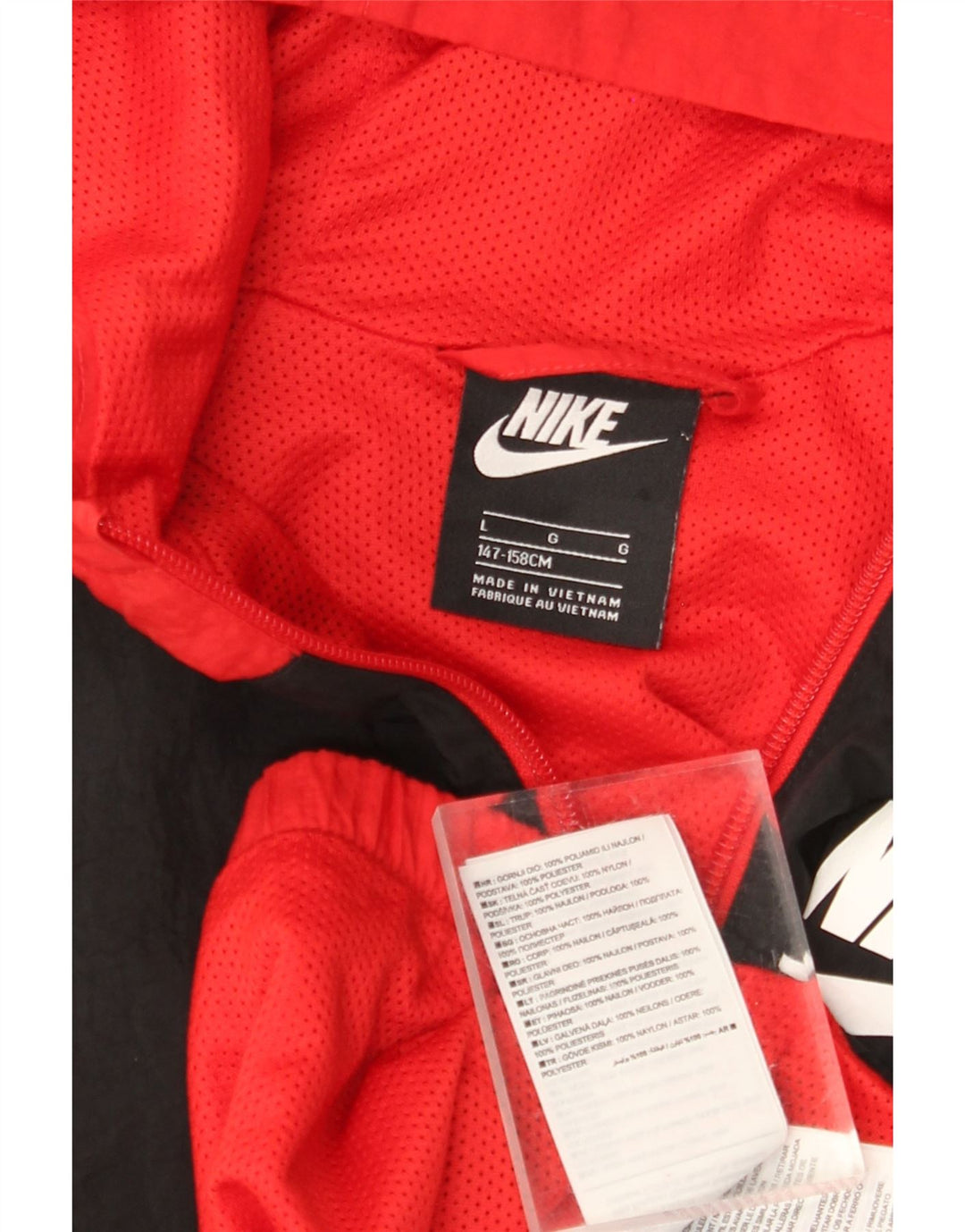 NIKE Boys Graphic Tracksuit Top Jacket 12-13 anos grande bloco colorido vermelho