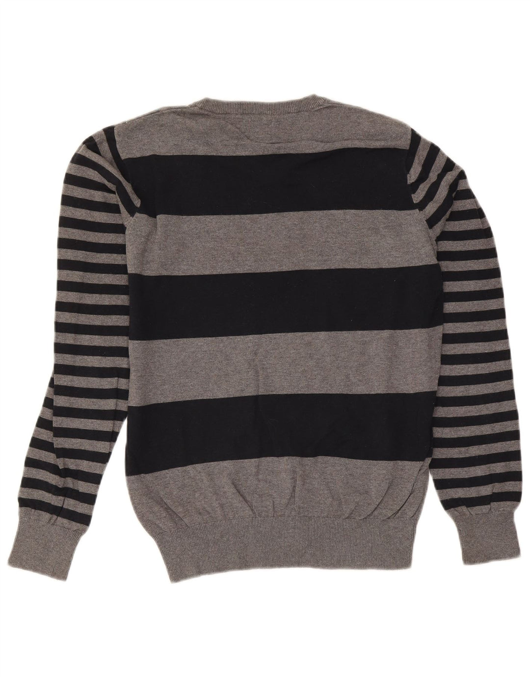 Suéter masculino Jack & Jones com decote em V cinza médio Argyle/algodão diamante