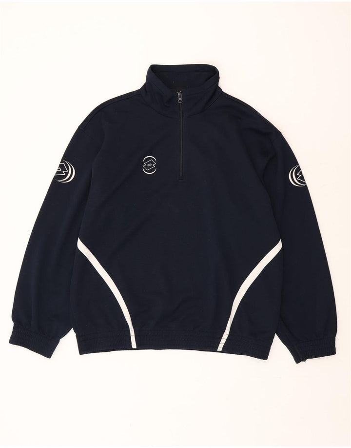 Suéter masculino Lotto com zíper e gola XL azul marinho poliéster