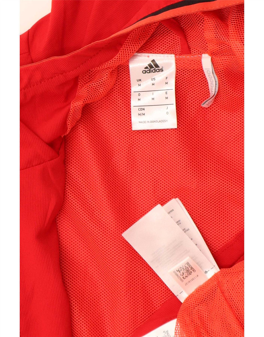 Jaqueta de chuva com capuz Adidas Mens Climacool Graphic UK 38 Poliéster Vermelho Médio
