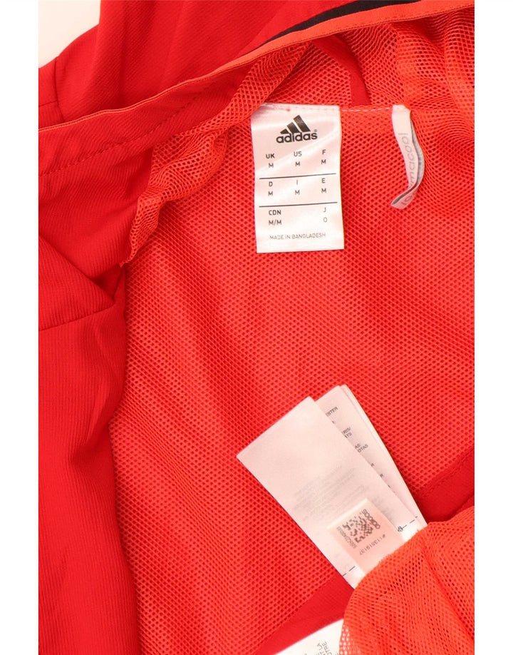 Jaqueta de chuva com capuz Adidas Mens Climacool Graphic UK 38 Poliéster Vermelho Médio