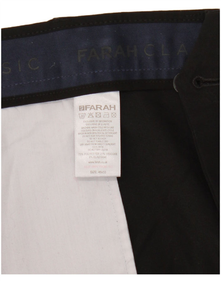 Calça masculina Farah de terno reto W46 L33 poliéster preto