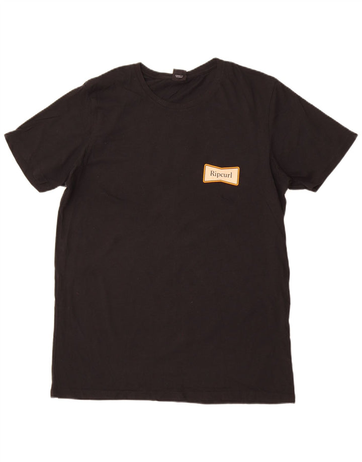 Camiseta masculina Rip Curl com estampa gráfica grande preta