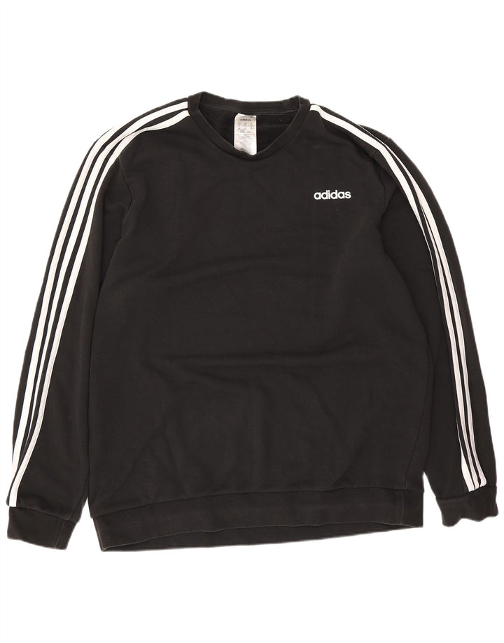 Adidas Mens Moletom Jumper XL Algodão Preto