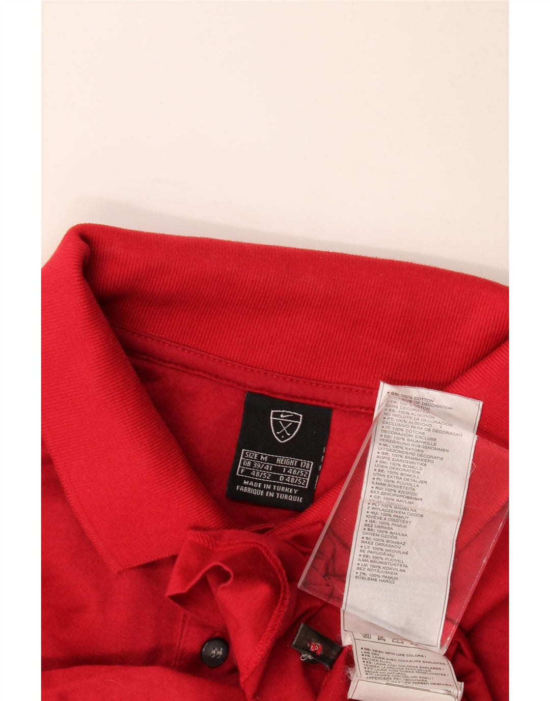 Camisa polo masculina Nike UK 39/41 algodão vermelho médio