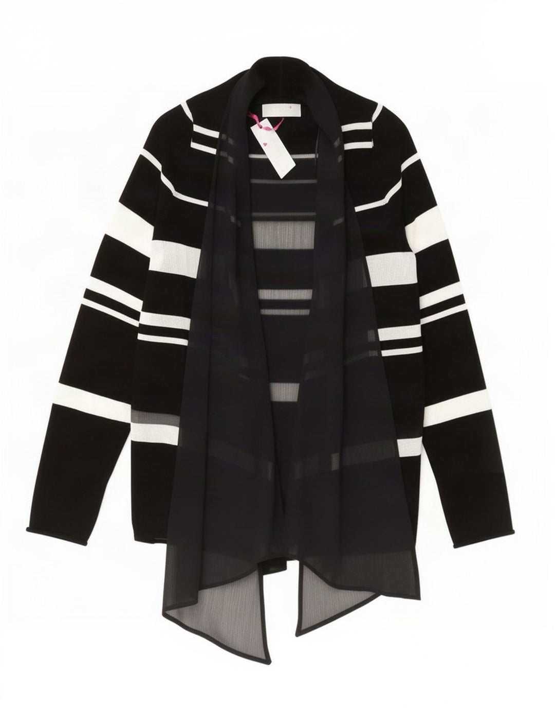 Marks & Spencer Womens Per Una Cardigan Assimétrico Top Reino Unido 16 Grande Preto