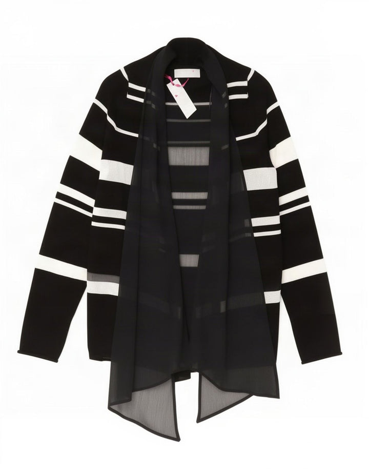 Marks & Spencer Womens Per Una Cardigan Assimétrico Top Reino Unido 16 Grande Preto
