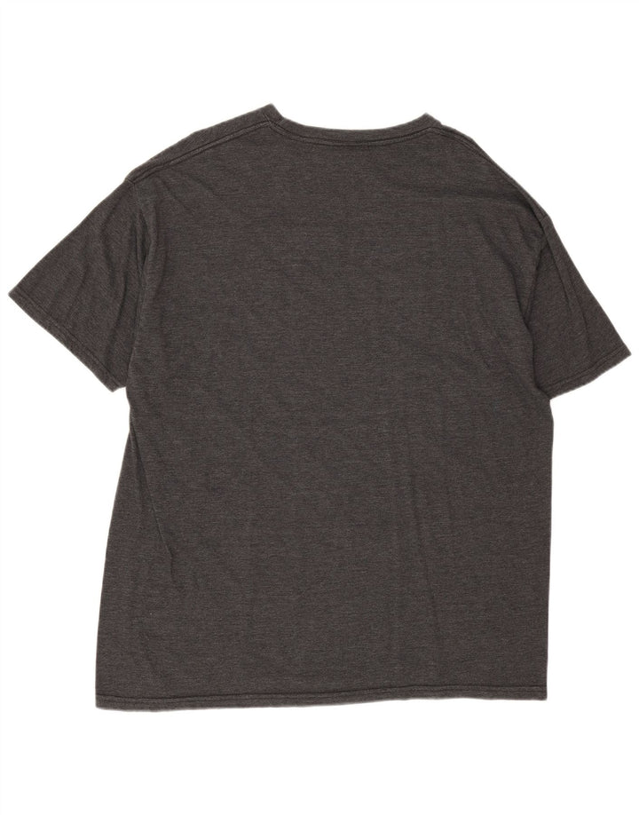 Camiseta masculina gráfica Volcom Top XL algodão manchado cinza