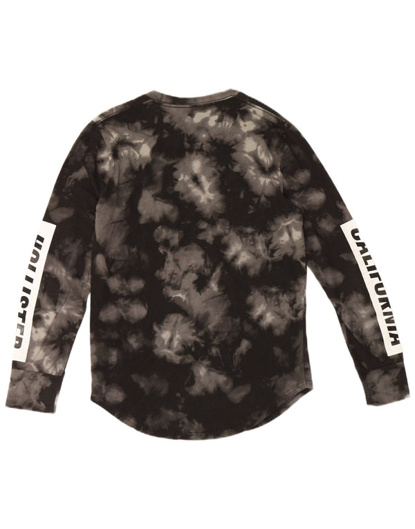 Hollister Mens Graphic Top Manga Longa XS Preto Tie Dye Algodão