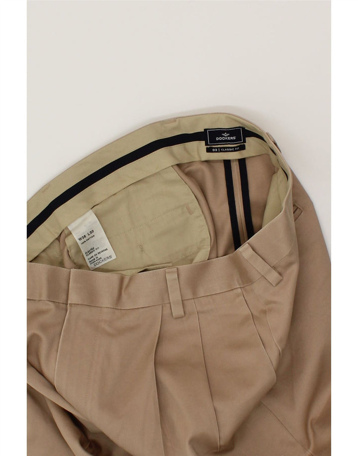 DOCKERS Mens Classic Fit Pegged Chino Trousers W36 L30 Beige Cotton Vintage Dockers and Second-Hand Dockers from Messina Hembry 