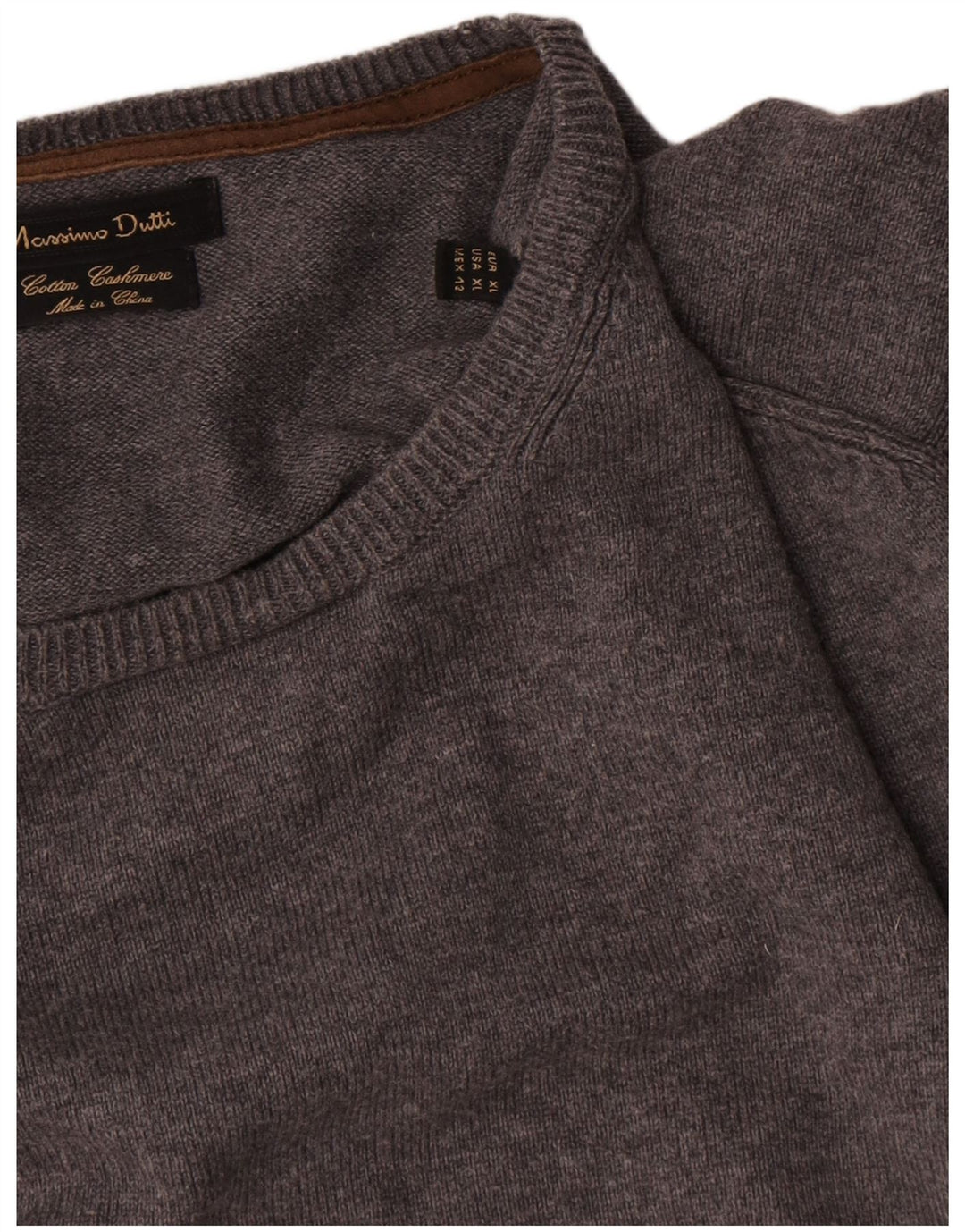 Suéter masculino Massimo Dutti com gola redonda XL algodão cinza