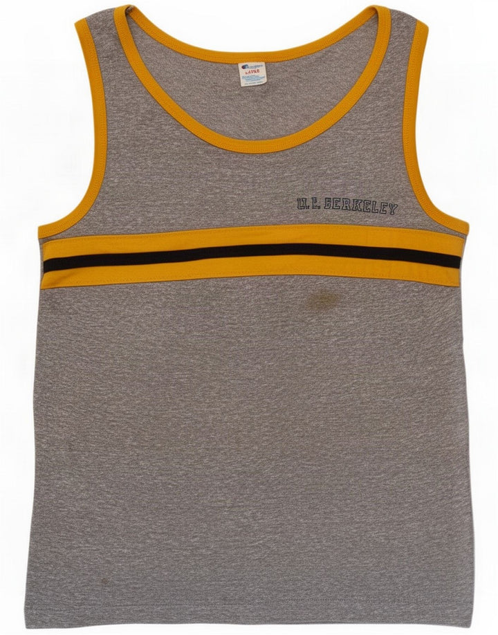 Champion Mens Colete Top Grande Cinza Colourblock Poliéster