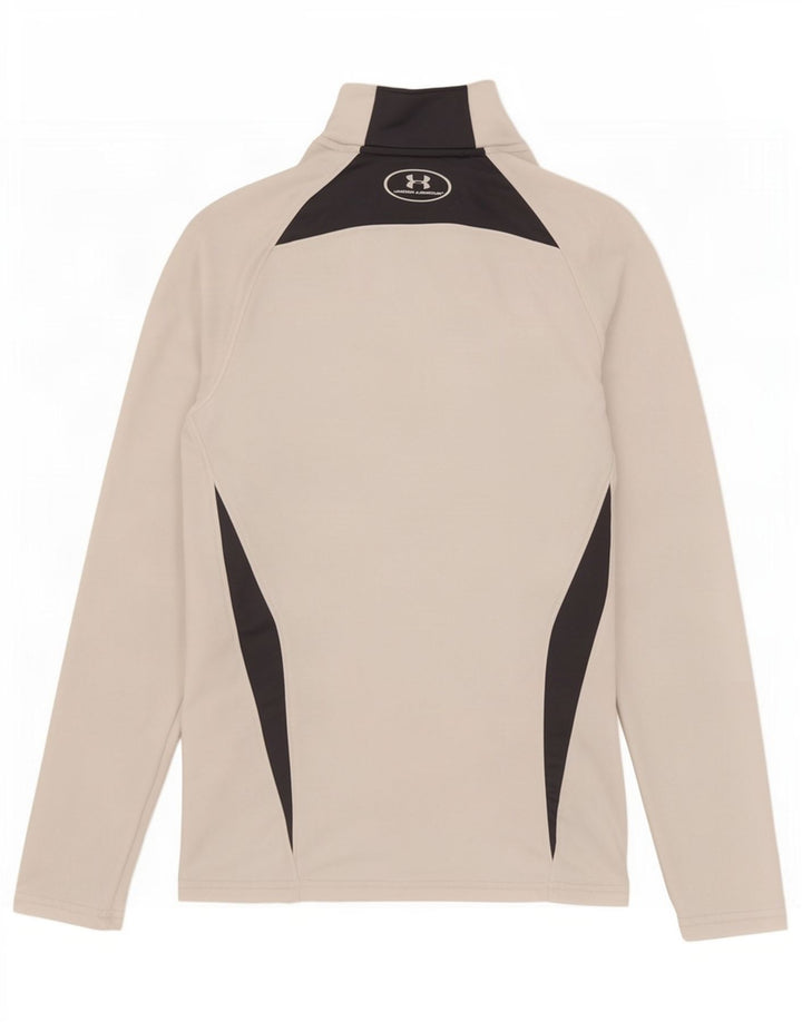 Under Armour Masculino Cold Gear Top Manga Longa Pequeno Colorblock Branco