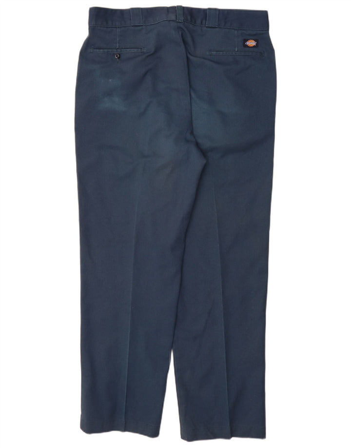 Calças Chino retas masculinas Dickies W40 L32 poliéster azul marinho
