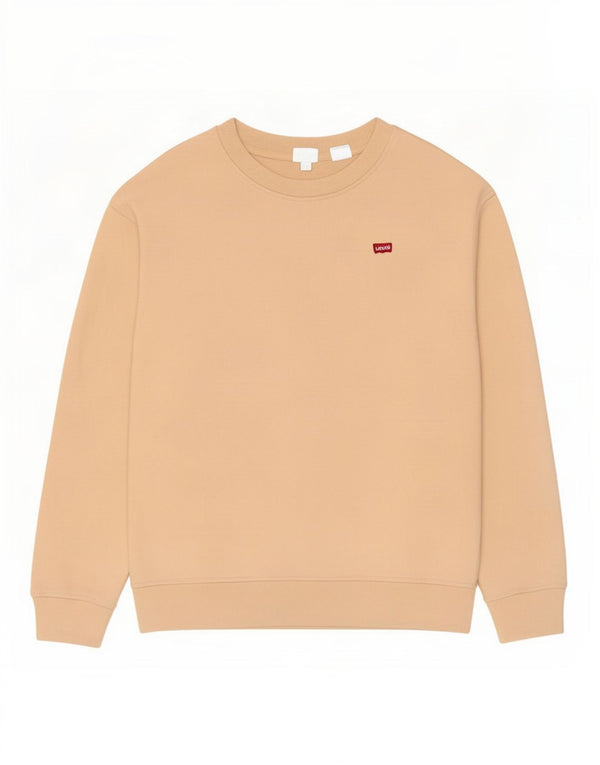 Suéter oversized feminino Levi's UK 10 pequeno algodão bege