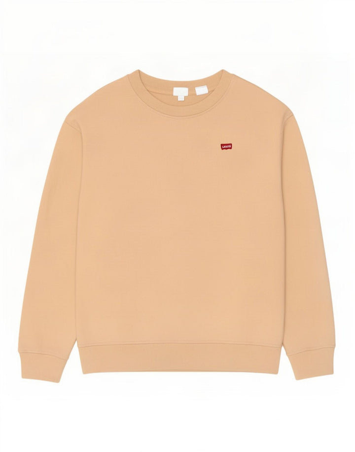 Suéter oversized feminino Levi's UK 10 pequeno algodão bege