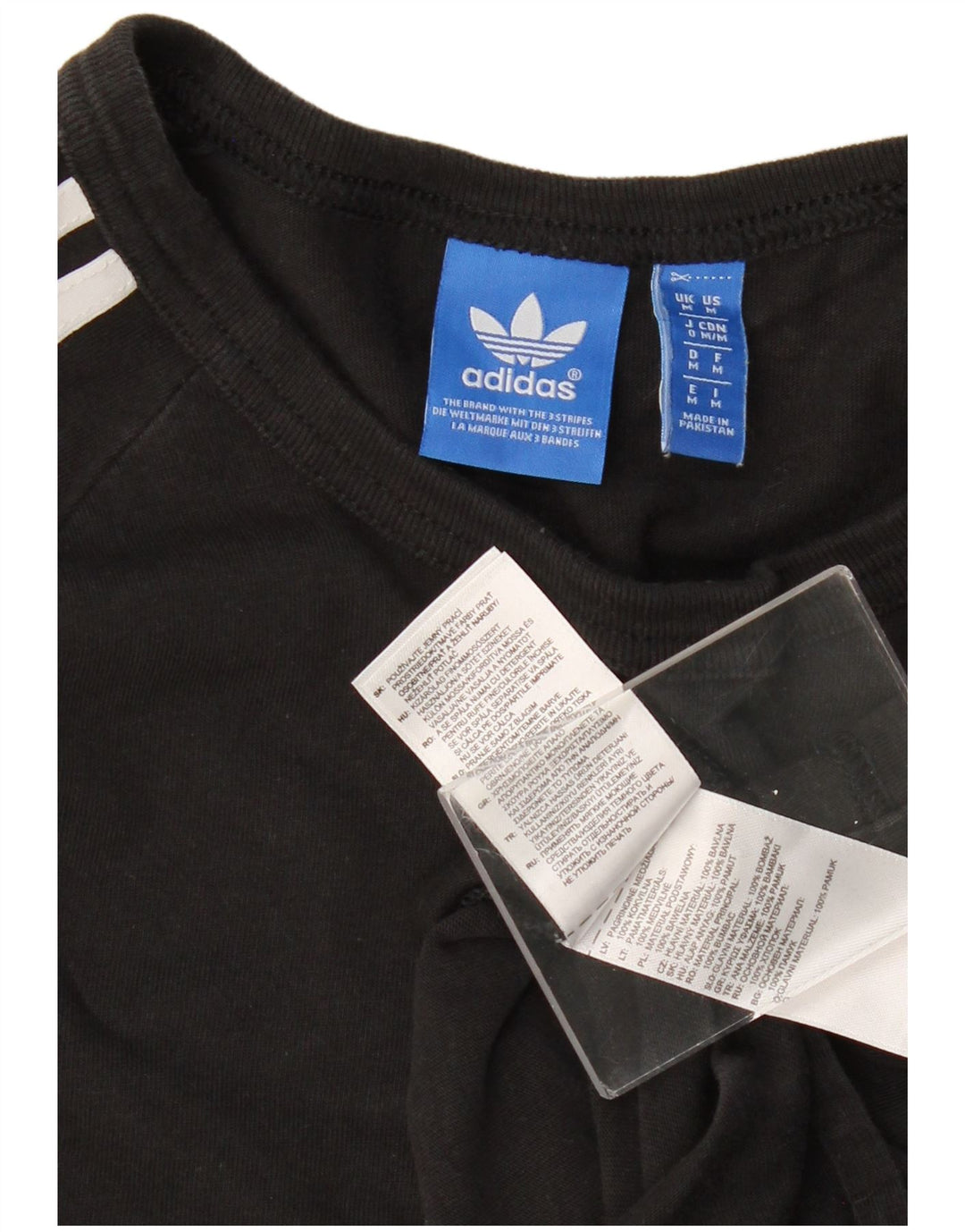 ADIDAS Mens Graphic Top Manga Longa Médio Algodão Preto