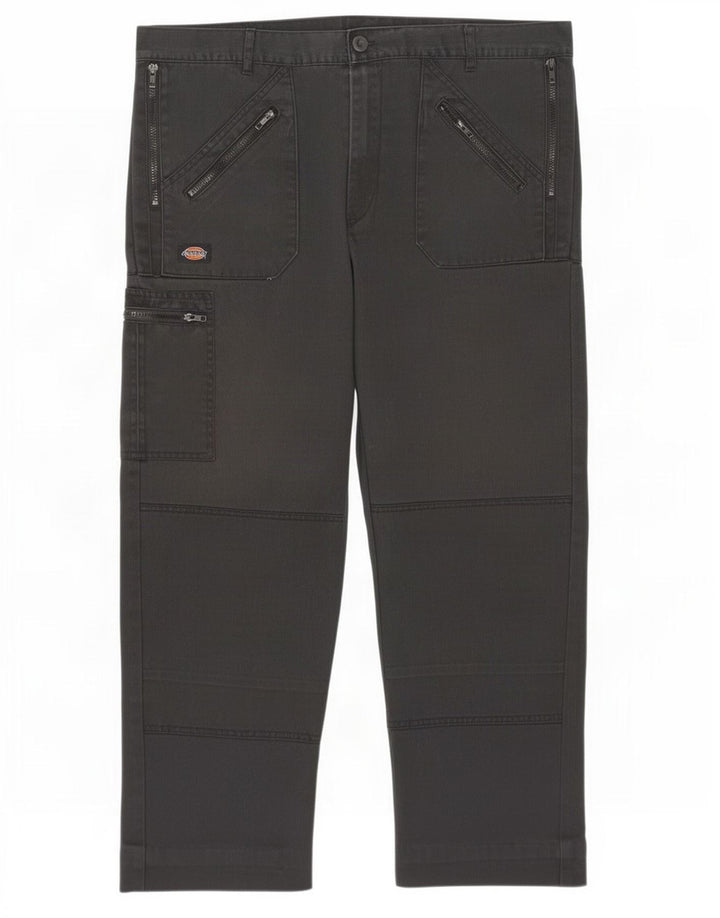 Calças cargo retas masculinas Dickies W42 L28 poliéster preto
