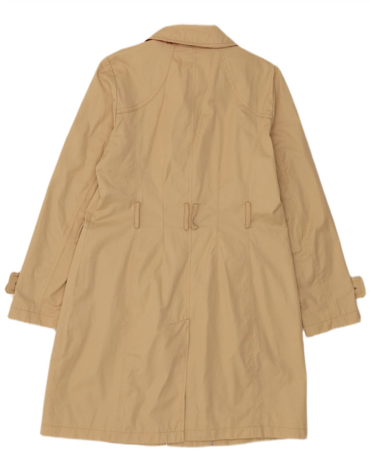 Casaco impermeável feminino Lands End UK 10 pequeno algodão bege