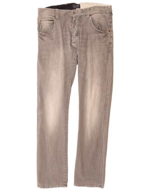 ARMANI Mens Slim Jeans W32 L33 Cinza Algodão