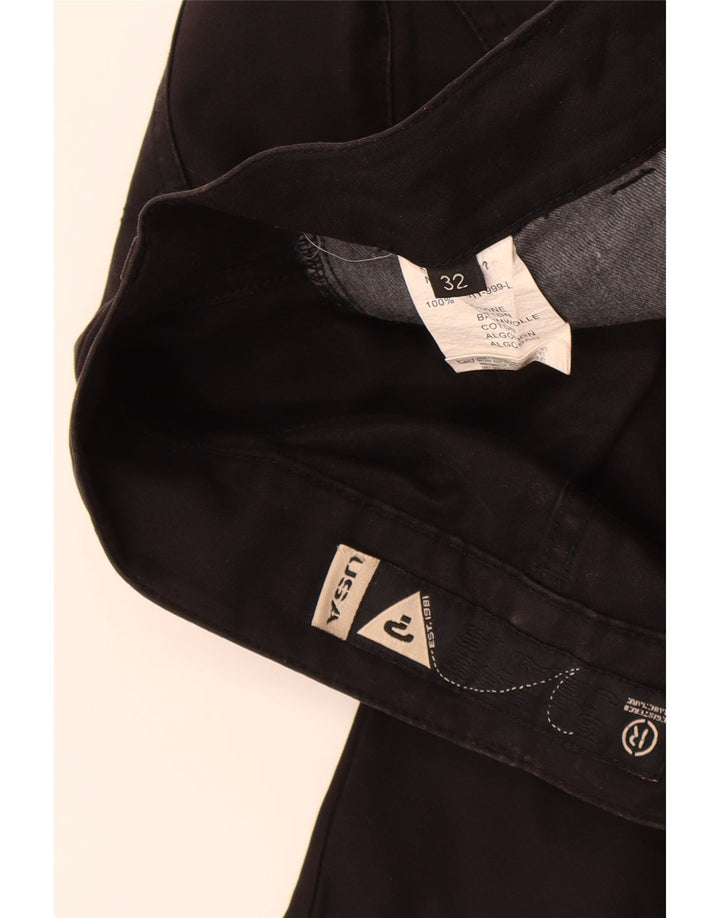 Calça feminina reta GUESS W32 L32 algodão preto