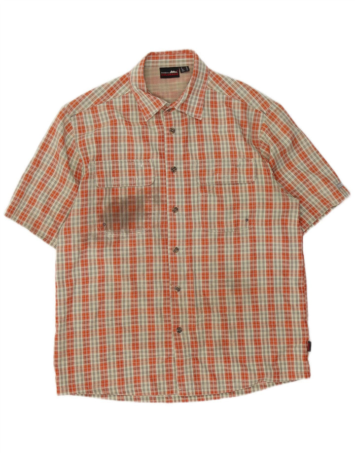 Camisa masculina de manga curta High Colorado xadrez laranja médio