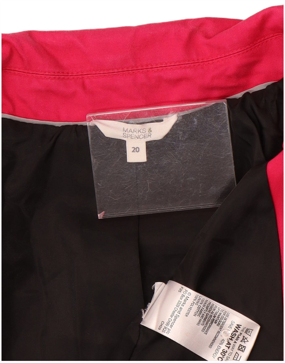 Casaco impermeável feminino Marks & Spencer UK 20 2XL algodão rosa
