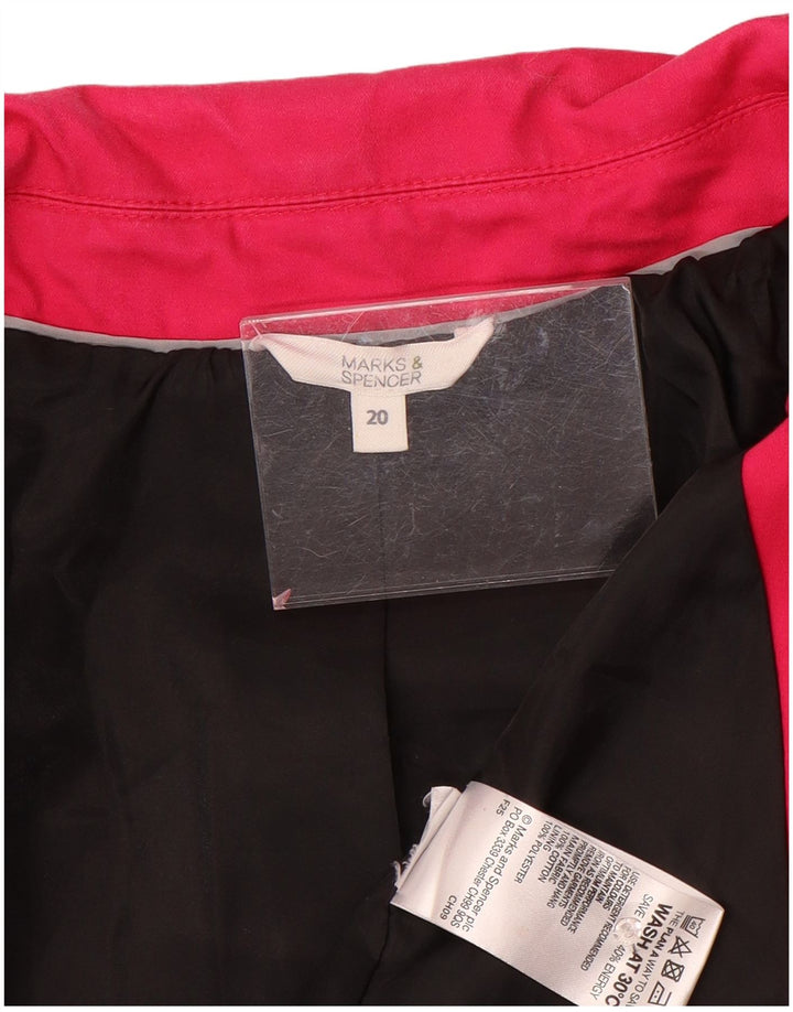 Casaco impermeável feminino Marks & Spencer UK 20 2XL algodão rosa