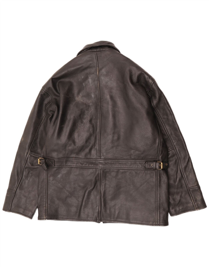 Jaqueta de couro masculina vintage UK 42 XL couro preto