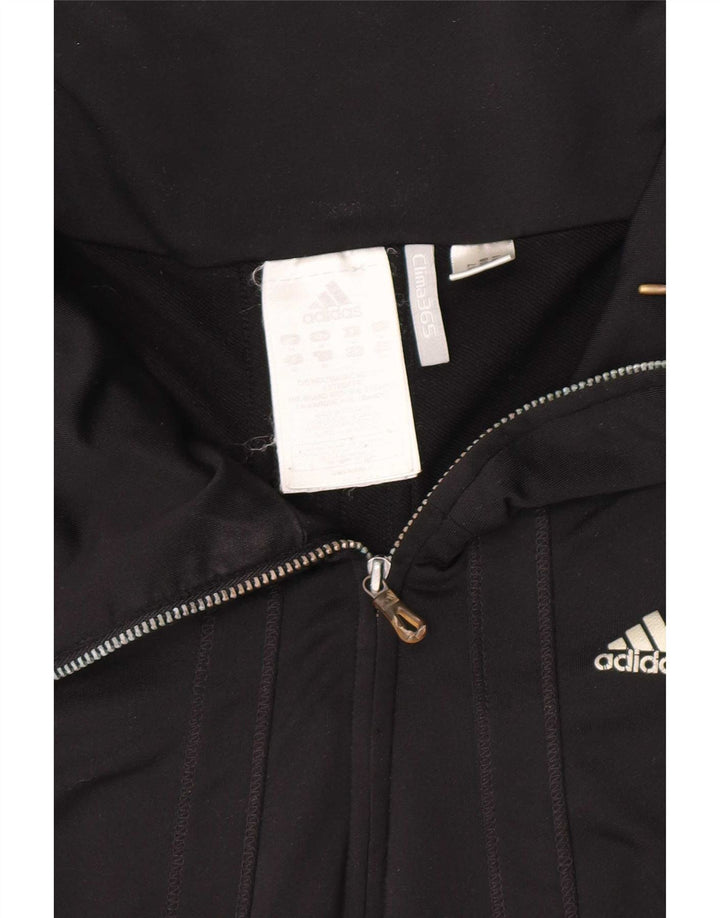 Adidas Womens Clima 365 Tracksuit Top Jacket UK 14 Médio Preto Poliéster