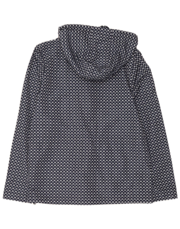 Jaqueta de chuva feminina com capuz Crew Clothing UK 10 pequena azul marinho geométrica