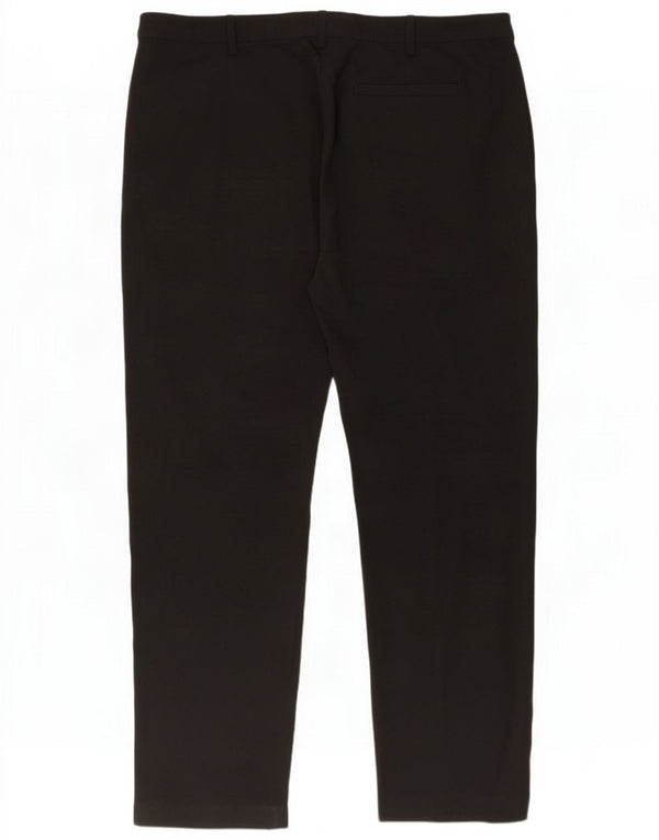 Marks & Spencer Calças casuais femininas regulares Reino Unido 16 Grande W34 L29 Preto