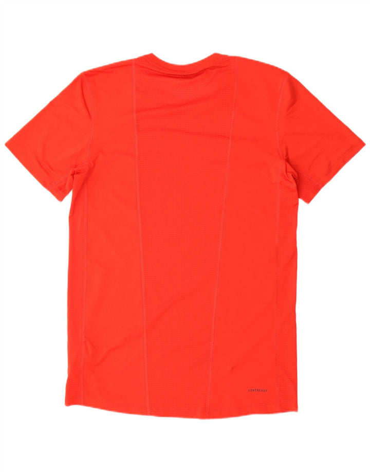 ADIDAS Mens Aeroready T-Shirt Top Grande Poliéster Vermelho