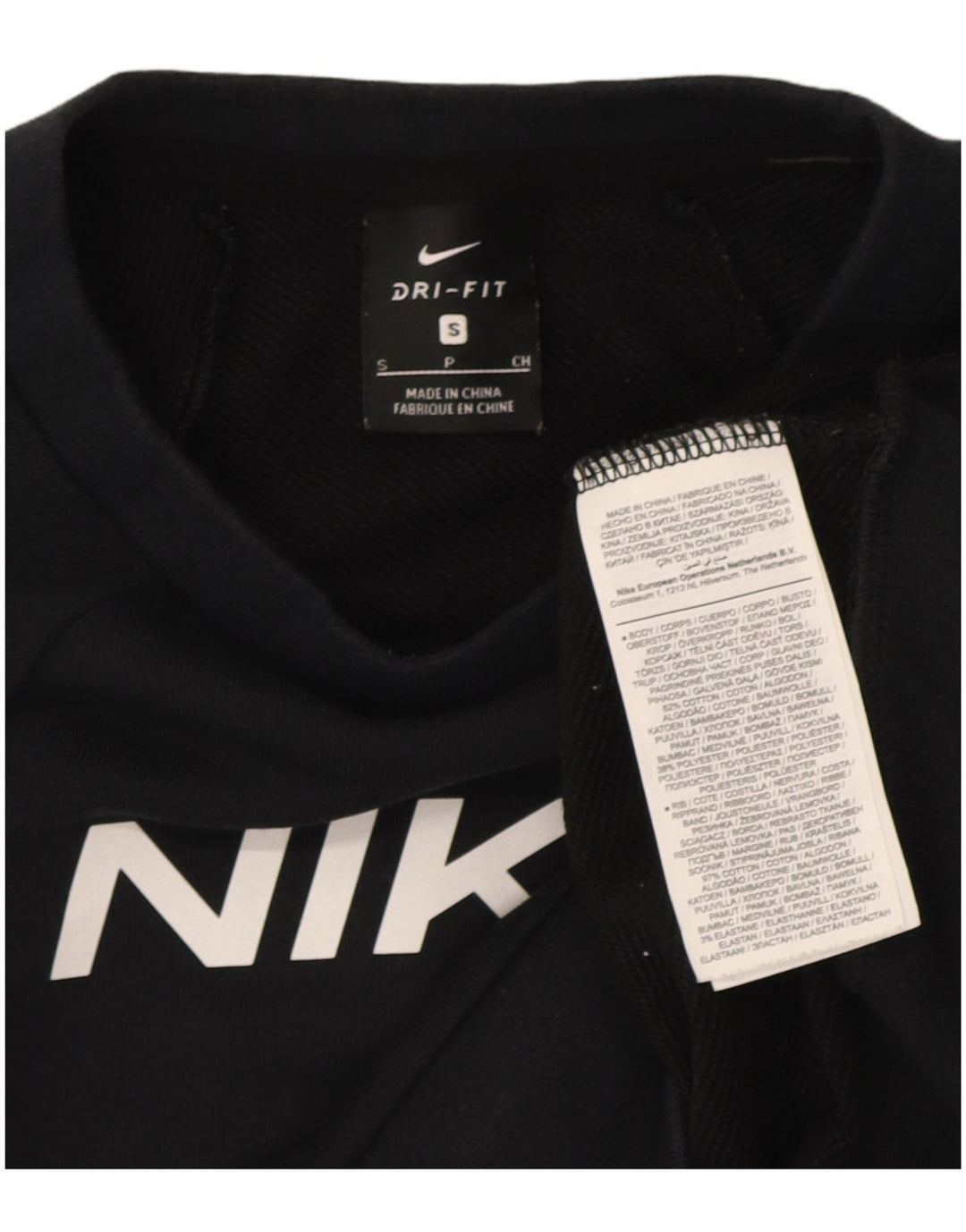 Moletom feminino Nike Crop Graphic Oversized Jumper UK 10 Pequeno Preto