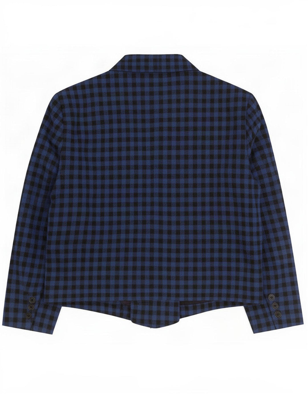 Jaqueta blazer feminina vintage com 1 botão UK 14 Gingham azul médio